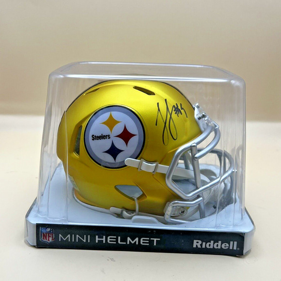 JuJu Smith-Schuster Signed Pittsburgh Steelers Wide Receiver Blaze Mini Helmet - Picture 1 of 7